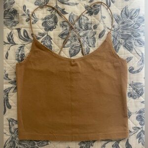 Abercrombie spaghetti strap cross back crop tank top size S